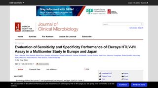 Evaluation of the sensitivity and specificity performance of the Elecsys ...