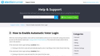 How to Enable Automatic Voter Login | Election Runner Support