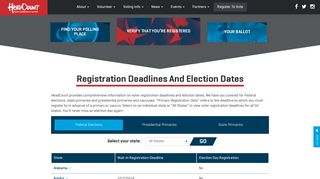 Registration Deadlines And Election Dates - HeadCount