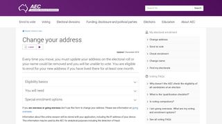 Change your address - Australian Electoral Commission