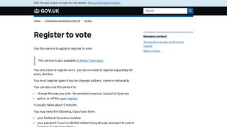 Register to vote - GOV.UK