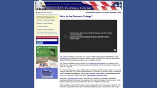 U. S. Electoral College, Official - What is the Electoral College?