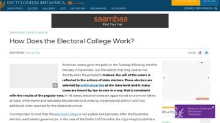 How Does the Electoral College Work? | Britannica.com
