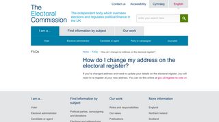How do I change my address on the electoral register?