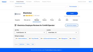 Working as a Forklift Operator at Electrolux: Employee Reviews about ...