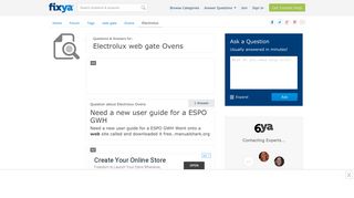 Electrolux web gate Ovens Questions & Answers (with Pictures) - Fixya