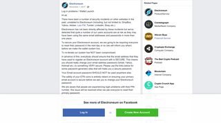 Electroneum - Log in problems / Wallet Launch Hi all,... | Facebook