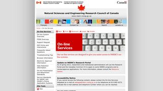 NSERC - On-line Services - crsng - nserc