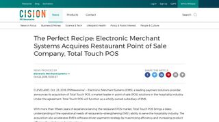 The Perfect Recipe: Electronic Merchant Systems Acquires Restaurant ...