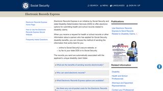 Social Security Administration: Electronic Records Express