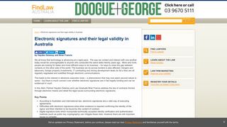 Electronic signatures and their legal validity in Australia