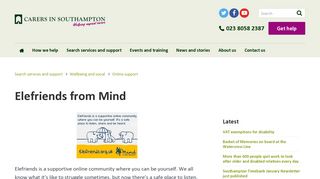 Carers in Southampton | Elefriends from Mind