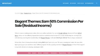 Elegant Themes: Earn 50% Commission Per Sale (Residual Income ...