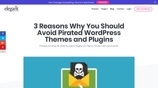 3 Reasons Why You Should Avoid Pirated ... - Elegant Themes