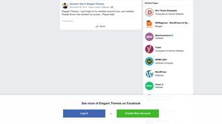 Summer Saw - Elegant Themes, I can't login to my member... | Facebook