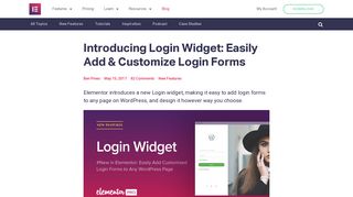 Introducing Login Widget: Easily Add & Customize Login ... - Elementor