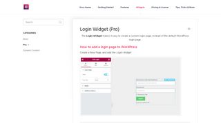 Login Widget (Pro) - Docs | Elementor