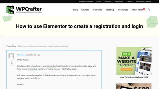 How to use Elementor to create a registration and login - WPCrafter