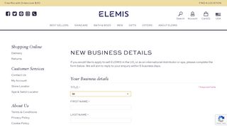 Contact New Business - Elemis