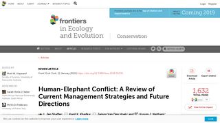 Frontiers | Human-Elephant Conflict: A Review of Current ...