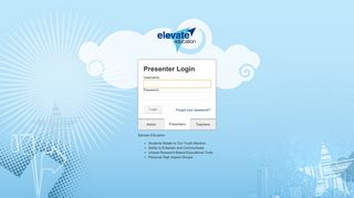 Presenter Login - Elevate Education - Portal
