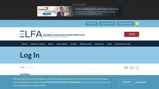 Log in - Equipment Leasing and Finance Association