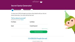 Secret Santa Generator | Easy, Fast & Free | Chat Support | Elfster