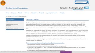 Bank staff and temporary staffing | Lancashire Teaching Hospitals