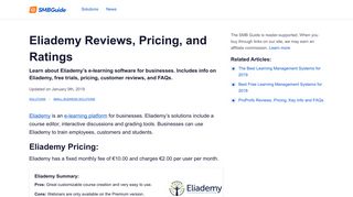 Eliademy Reviews, Pricing, Key Info and FAQs - The SMB Guide