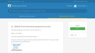 Default IP and Username password incorrect - Home Fiber ... - Mobily