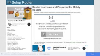 Router Username and Password for Mobily Routers - SetupRouter