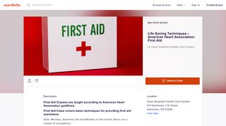 Life Saving Techniques--American Heart Association: First Aid Tickets ...