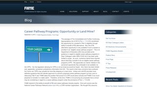 Career Pathway Programs: Opportunity or Land Mine? - FAME