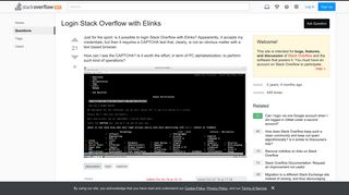 Login Stack Overflow with Elinks - Meta Stack Overflow