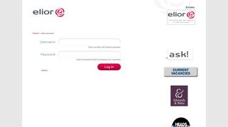 Elior UK Extranet: User account