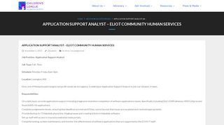 Application Support Analyst - Eliot Community Human Services -