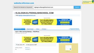 elglogin.eliteenglishschool.com at WI. Log In ‹ Elite Learning Gateway ...