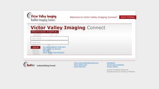 Victor Valley Imaging Connect - Login - My Radiology Portal