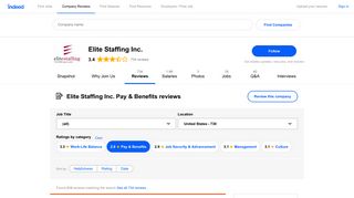 Working at Elite Staffing Inc.: 209 Reviews about Pay & Benefits - Indeed