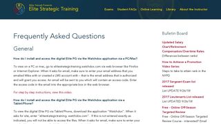 Frequently Asked Questions — Elite Strategic Training