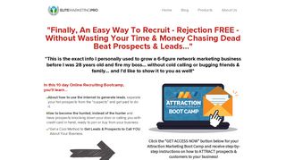 Attraction Marketing 10 Day Recruiting Bootcamp - Elite Marketing Pro