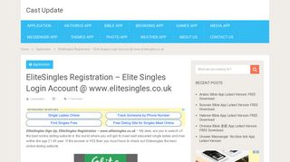 EliteSingles Registration - Elite Singles Login Account @ www ...