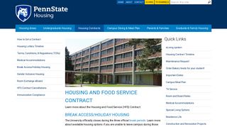 Housing and Food Service Contract | Penn State University Park ...