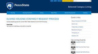 eLiving Housing Contract Request Process | Behrend | Housing ...