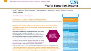 Elizabeth Garrett Anderson Programme | Health Education England