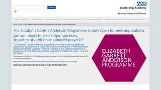 The Elizabeth Garrett Anderson Programme is now open for new ...