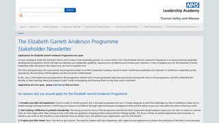 The Elizabeth Garrett Anderson Programme | Thames Valley and ...