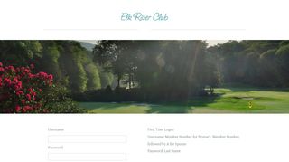 Elk River Club: Member Login