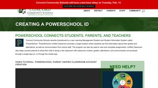 Creating a PowerSchool ID - Concord Community Schools