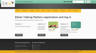 Elklan Talking Matters registration and log in